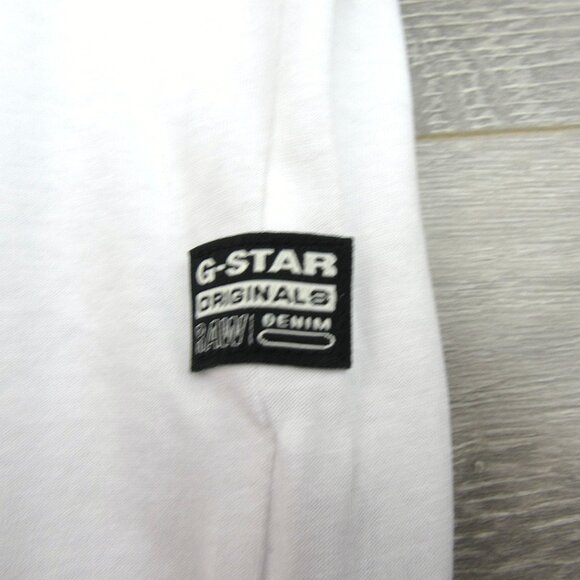 G-Star Raw White Graphic Logo Short Sleeve T-Shirt Mens Size Large Tee NEW - Picture 5 of 12